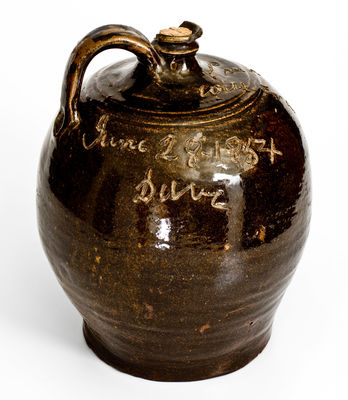 Highly Important David Drake June 28, 1854 Stoneware Jug Inscribed 