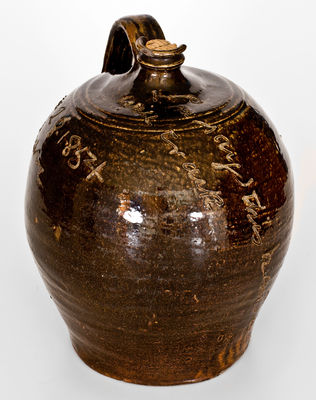Highly Important David Drake June 28, 1854 Stoneware Jug Inscribed 