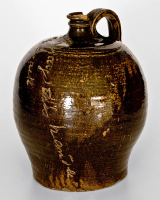 Highly Important David Drake June 28, 1854 Stoneware Jug Inscribed 