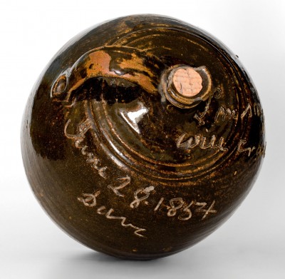 Highly Important David Drake June 28, 1854 Stoneware Jug Inscribed 