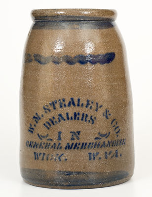 Rare WICK, West Virginia Stoneware Advertising Canning Jar