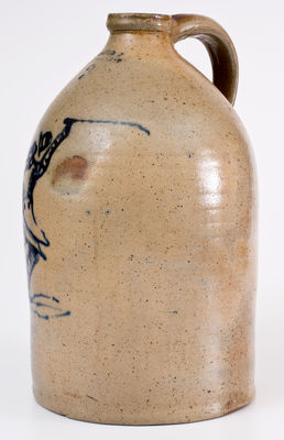 Extremely Rare W-A-LEWIS / GALESVILLE-N-Y Figural-Decorated Stoneware Jug
