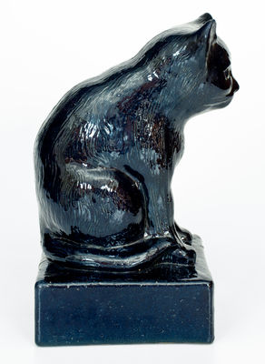 Large Blue-Glazed Figure of a Seated Cat, Ohio