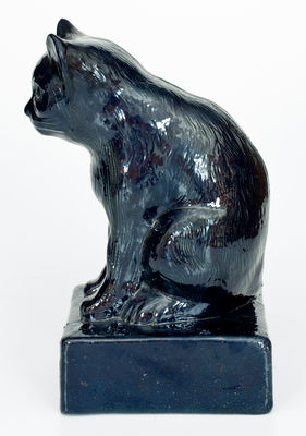 Large Blue-Glazed Figure of a Seated Cat, Ohio