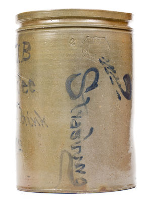 Extremely Rare and Important Shenandoah Valley Stoneware Poem Jar by D. L. Eberly.
