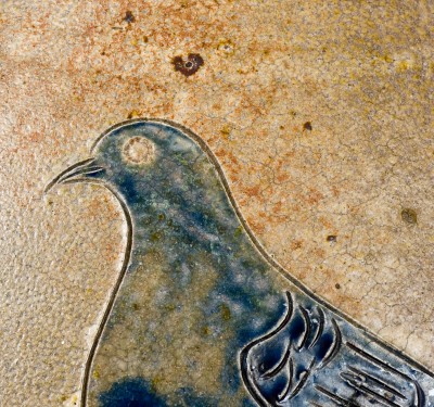 Rare and Fine Manhattan Stoneware Jug w/ Large Incised Bird Decoration, probably Crolius Family, late 18th / early 19th century