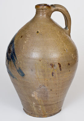 Rare and Fine Manhattan Stoneware Jug w/ Large Incised Bird Decoration, probably Crolius Family, late 18th / early 19th century