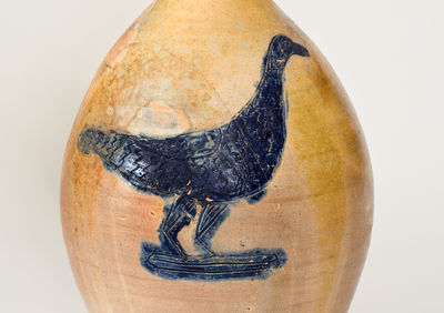 Rare One-Gallon Incised Stoneware Jug w/ Large Incised Bird Decoration