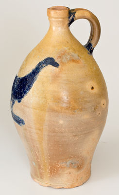 Rare One-Gallon Incised Stoneware Jug w/ Large Incised Bird Decoration