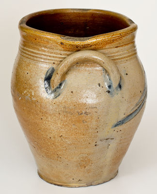 Fine Albany, New York Stoneware Jar w/ Two-Sided Incised Bird Decoration, c1800-1810