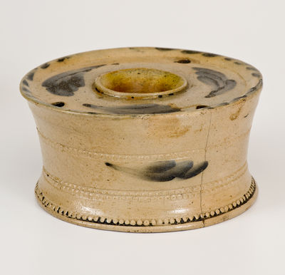 Large-Sized Cobalt-Decorated Inkwell attributed to Nathan Clark, Athens, New York, c1830