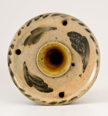 Large-Sized Cobalt-Decorated Inkwell attributed to Nathan Clark, Athens, New York, c1830