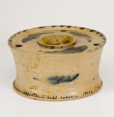 Large-Sized Cobalt-Decorated Inkwell attributed to Nathan Clark, Athens, New York, c1830