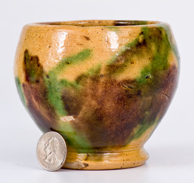 Very Rare Multi-Glazed Redware Cabinet Vase, attrib. S. Bell & Sons, Strasburg, Virginia, c1895