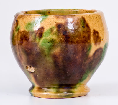 Very Rare Multi-Glazed Redware Cabinet Vase, attrib. S. Bell & Sons, Strasburg, Virginia, c1895