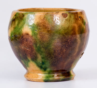 Very Rare Multi-Glazed Redware Cabinet Vase, attrib. S. Bell & Sons, Strasburg, Virginia, c1895