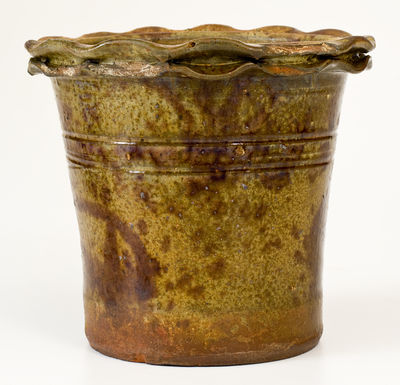 Rare attrib. Anthony Bacher (Winchester, VA) Copper-Glazed Redware Flowerpot