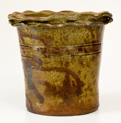 Rare attrib. Anthony Bacher (Winchester, VA) Copper-Glazed Redware Flowerpot