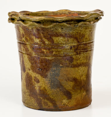 Rare attrib. Anthony Bacher (Winchester, VA) Copper-Glazed Redware Flowerpot