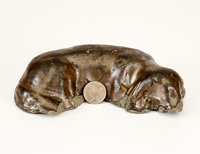Huntingdon County, Pennsylvania Stoneware Reclining Spaniel Doorstop