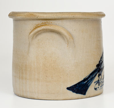 Rare Albany, New York Stoneware Bird Crock, c1860