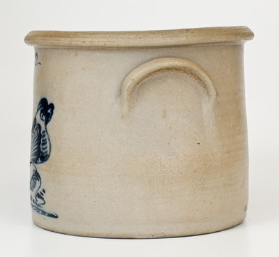 Rare Albany, New York Stoneware Bird Crock, c1860