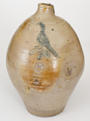 Fine Three-Gallon Stoneware Jug with Incised Bird Decoration, probably New Jersey, c1815