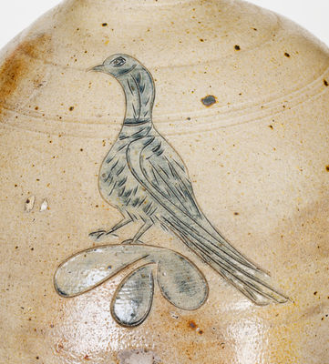 Fine Three-Gallon Stoneware Jug with Incised Bird Decoration, probably New Jersey, c1815