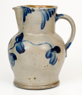 Fine Small-Sized attrib. Henry H. Remmey (Philadelphia) Stoneware Pitcher w/ Elaborate Floral Decoration