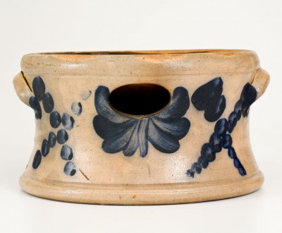 Scarce COWDEN & WILCOX / HARRISBURG, Pennsylvania Stoneware Spittoon w/ Elaborate Decoration