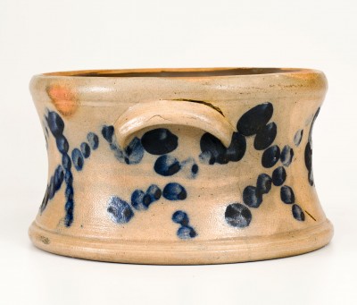 Scarce COWDEN & WILCOX / HARRISBURG, Pennsylvania Stoneware Spittoon w/ Elaborate Decoration