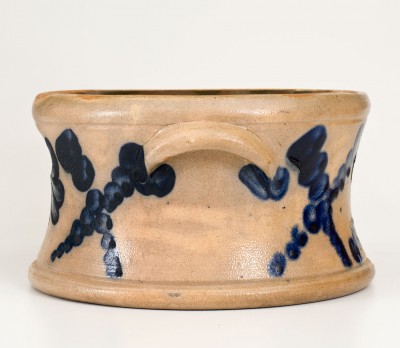 Scarce COWDEN & WILCOX / HARRISBURG, Pennsylvania Stoneware Spittoon w/ Elaborate Decoration