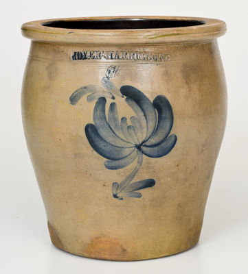 William Moyer (Harrisburg, PA) Stoneware Jar w/ Cobalt Floral Decoration, 1858-1861