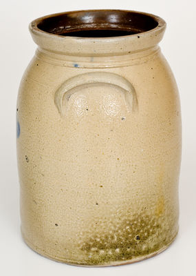 J.M. HARRIS / EASTON, PA Stoneware Jar w/ Cobalt Sunflower Decoration