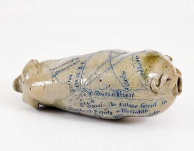 Anna Pottery 1884 Salt-Glazed Stoneware Pig Bottle w/ 