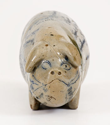 Anna Pottery 1884 Salt-Glazed Stoneware Pig Bottle w/ 