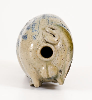Anna Pottery 1884 Salt-Glazed Stoneware Pig Bottle w/ 