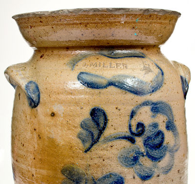 Unusual J. MILLER (Trumbull County, Ohio) Stoneware Churn