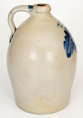 COWDEN & WILCOX / HARRISBURG, PA Stoneware Jug w/ Cobalt Cherries Decoration