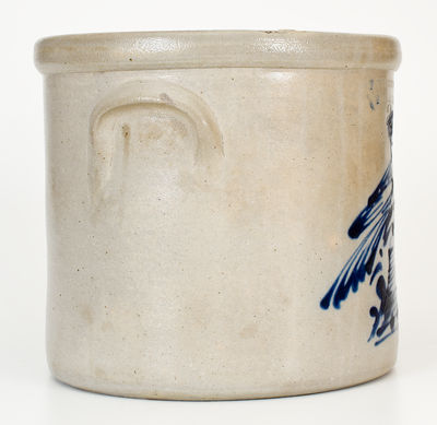 Scarce F. T. WRIGHT & SON / TAUNTON, MASS Crock w/ Bird on Stump