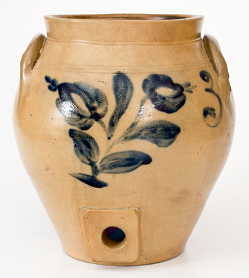 Three-Gallon Stoneware Water Cooler, possibly Cortland or Homer, NY, circa 1835