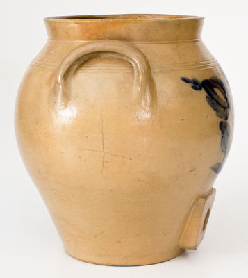 Three-Gallon Stoneware Water Cooler, possibly Cortland or Homer, NY, circa 1835