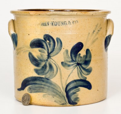 Scarce JOHN YOUNG & CO. (Harrisburg, PA) Stoneware Crock