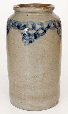 Stoneware Jar w/ Cobalt Chain Link and Fish Scale Decoration, att. Henry H. Remmey, Philadelphia