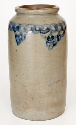 Stoneware Jar w/ Cobalt Chain Link and Fish Scale Decoration, att. Henry H. Remmey, Philadelphia