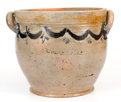 Extremely Rare Squat-Shaped COMMERAW'S STONEWARE Jar (African-American Potter, Thomas W. Commeraw)