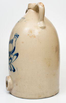 Six-Gallon SATTERLEE & MORY / FORT EDWARD, N.Y. Stoneware Water Cooler w/ Bird Decoration