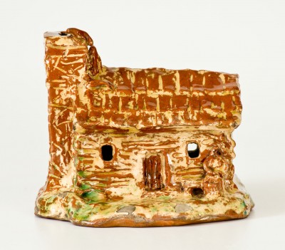 Jacob Neifer, Montgomery County, PA Redware Cabin Bank
