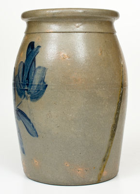 Two-Gallon Southwestern PA Stoneware Jar w/ Floral Decoration