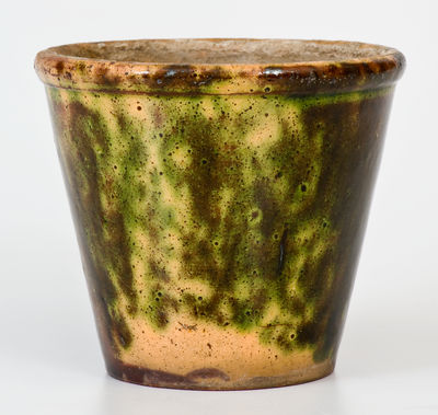 Glazed Pennsylvania Redware Flowerpot, c1850-1885